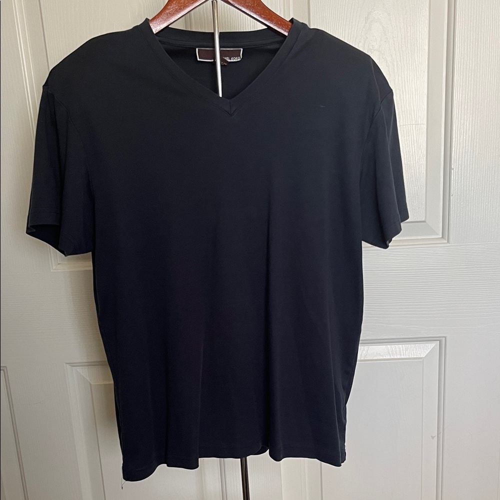Michael Kors Blue V-Neck Short Sleeve Tee